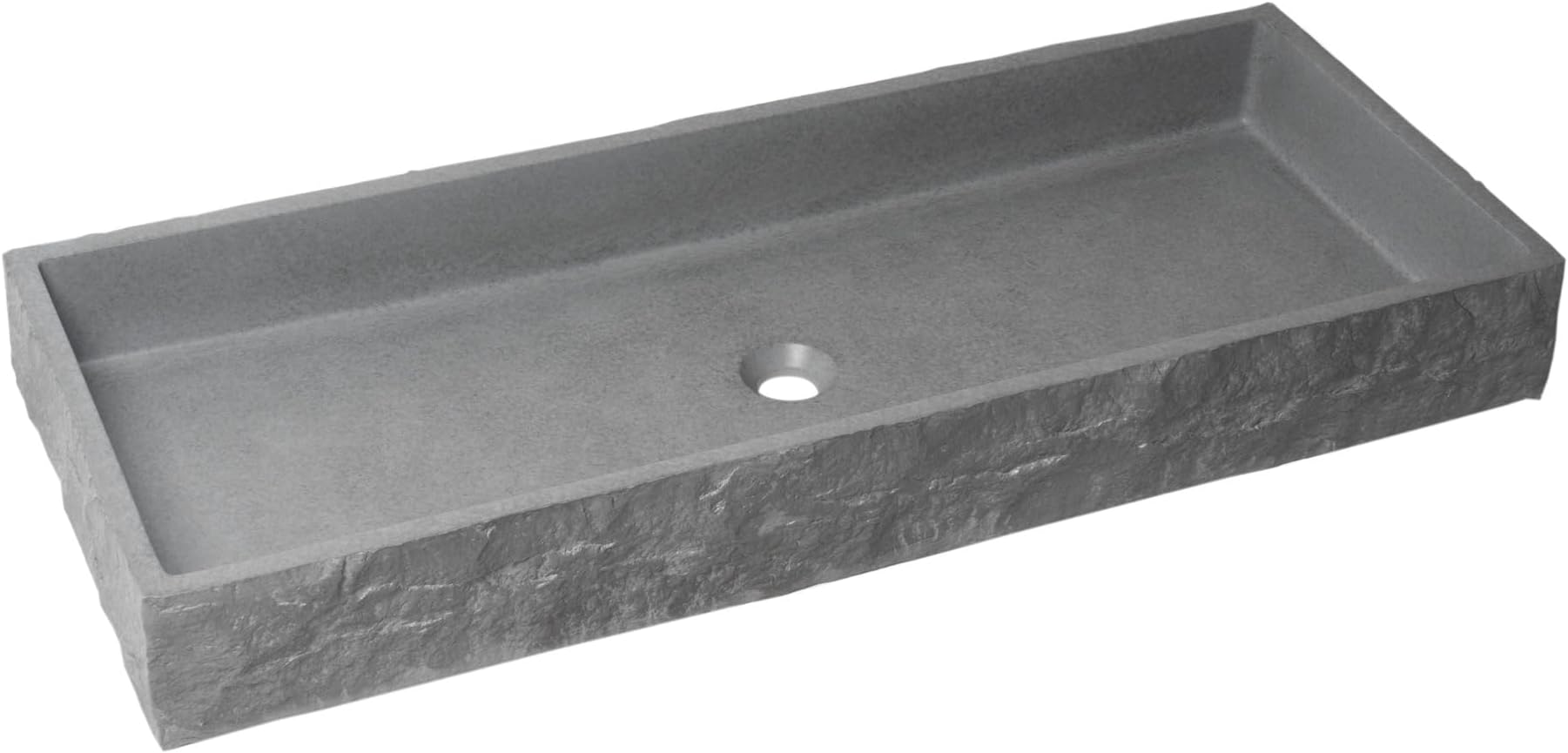 ALFI brand ABCO39TR 39" Solid Concrete Gray Matte Trough Sink for the Bathroom