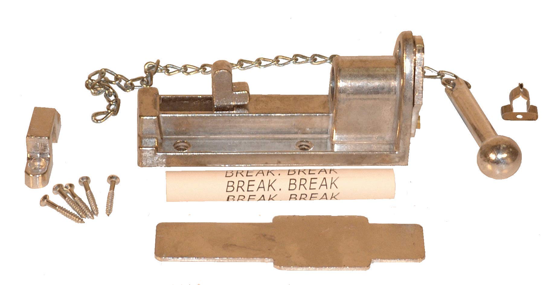 FSSS Ltd Fire exit door panic bolt hammer chain ceramic glass tube emergency door redlam council retail landlord (Panic bolt complete unit with with ceramic tube)