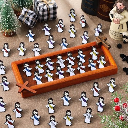 50 Pcs Religious Jesus Pins Bulk Christian Lapel Pins Mini Jesus Love You Brooch Religious Badges Gifts for Clergy Appreciation Gift Church Sunday School Christmas Baptism Party Favors4