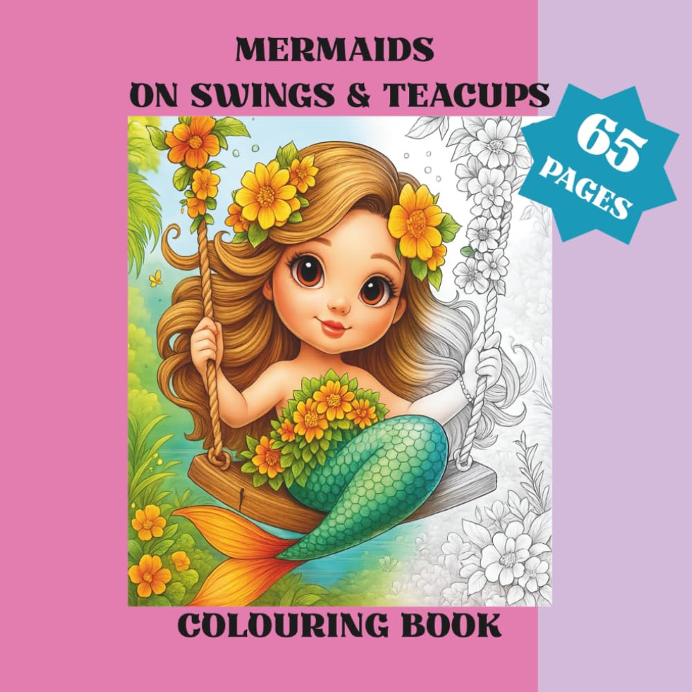 Mermaids on Swings & Teacups: Colouring Book
