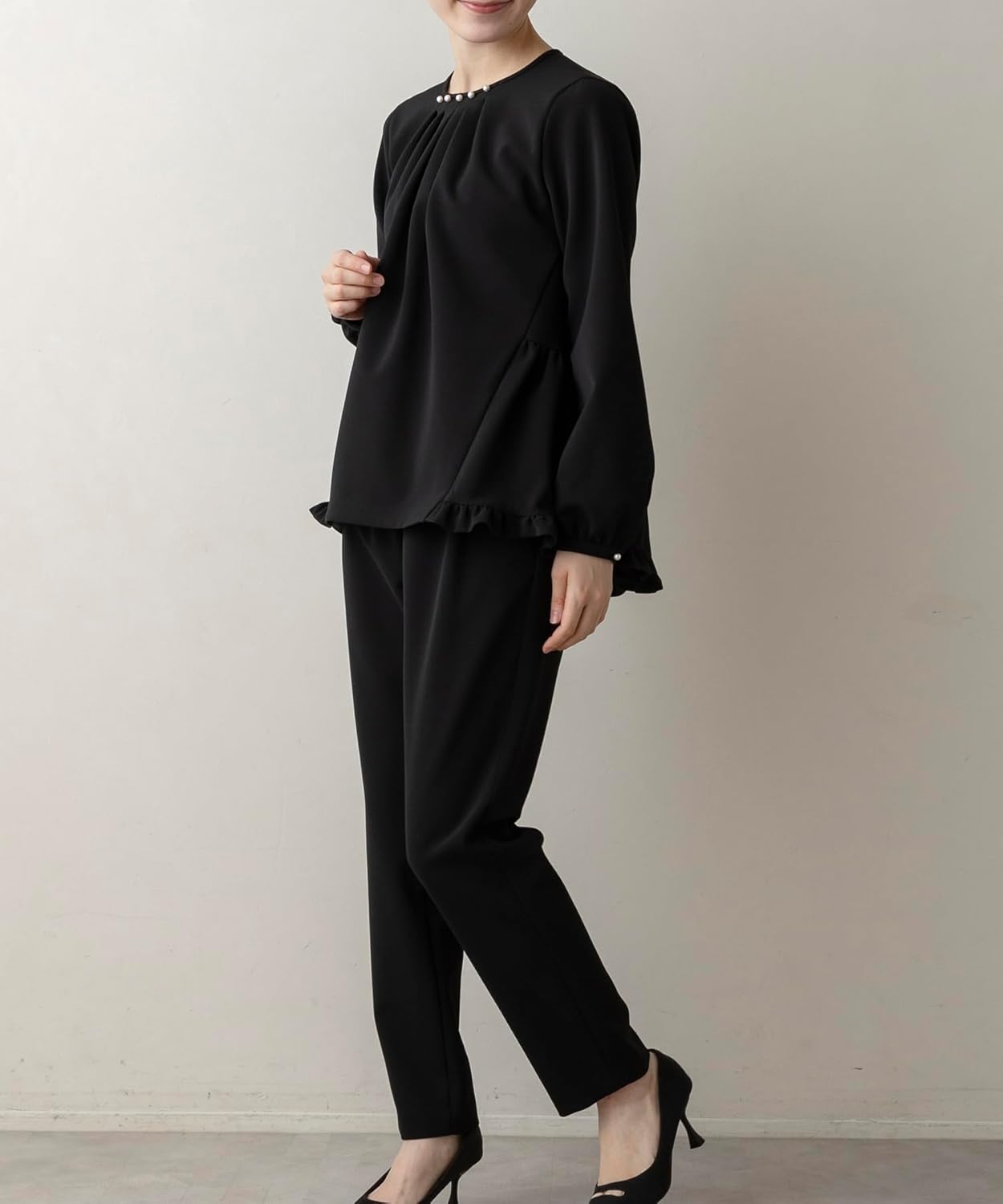 [ソーノ] 【SONO NAVY】 -MumMum ダブルクロス- ミニティアードフリルブラウス レディース S256BV020