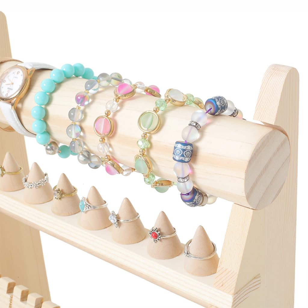 Espositore per Gioielli in Legno, espositore per Gioielli, espositore con Ganci, per Orecchini, collane, bracciali, Orologi e Anelli, espositore per Orecchini, espositore per Gioielli (