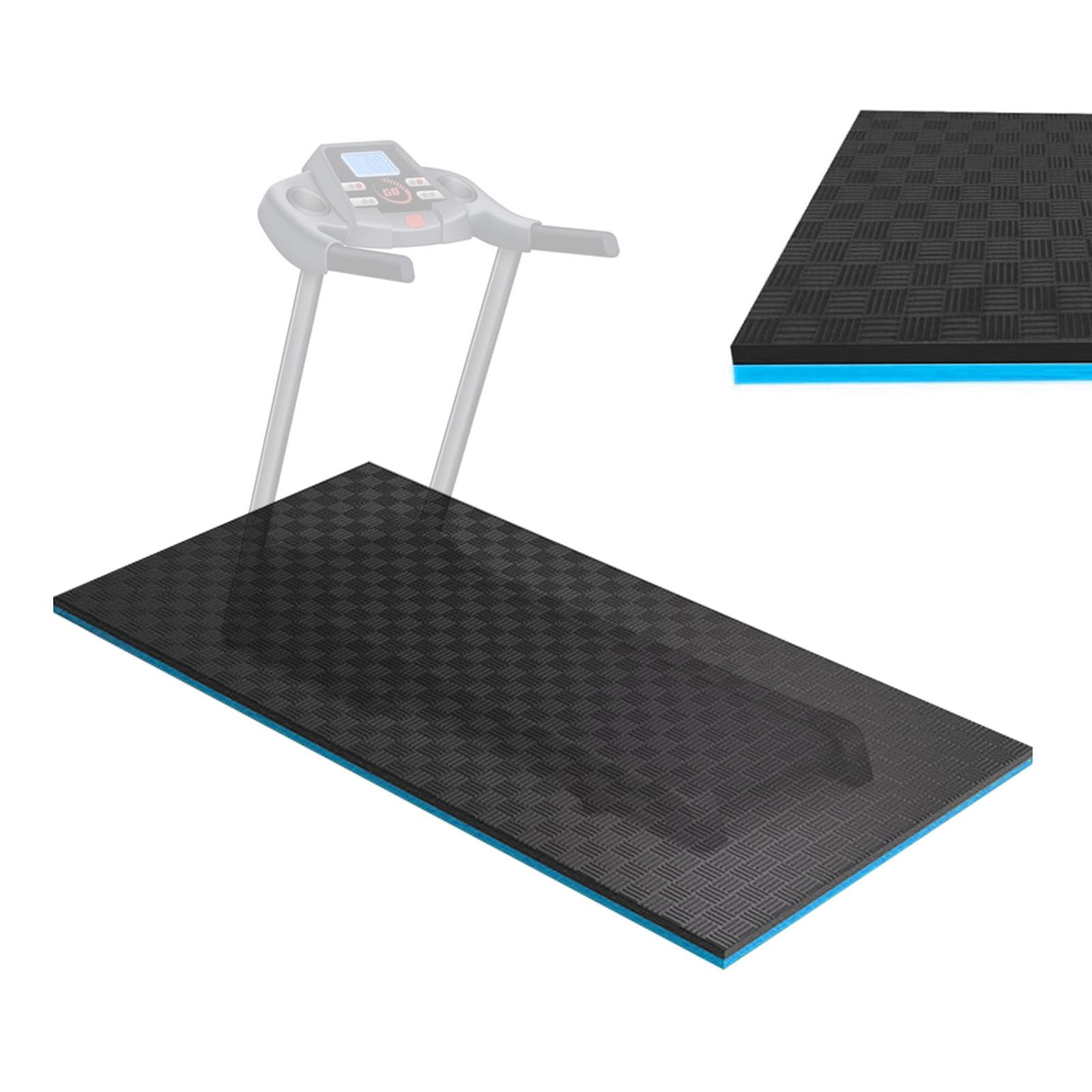 Tappetino per Tapis Roulant Insonorizzante Tappeto Antiscivolo, tappetini antivibrazione, 2.5cm Tappeto Fitness casa, Facile da Pulire, Protezione del Pavimento, Adatto per casa/Palestra(Blu)