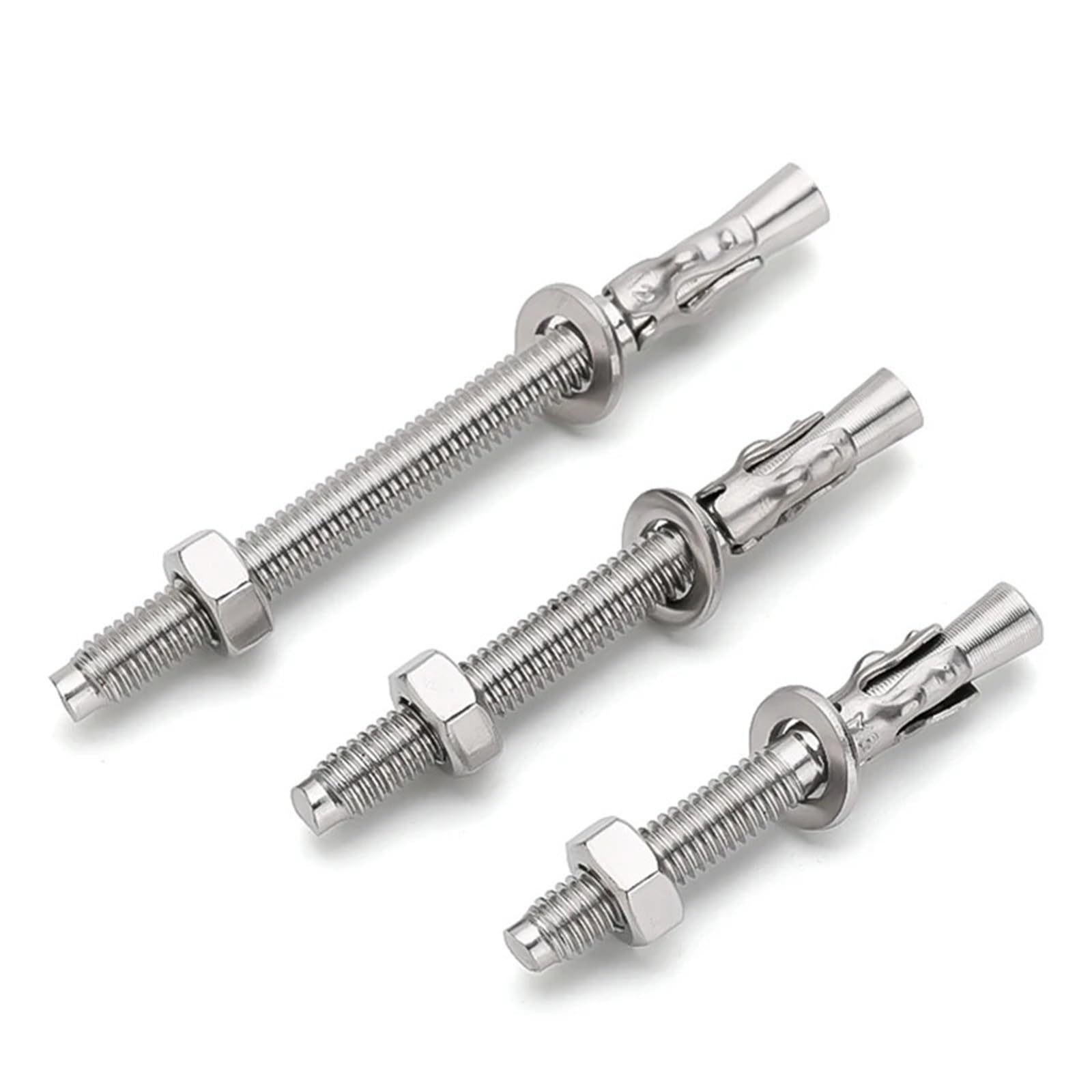 Pernos De Expansión 1-3 uds M6 M8 M10 M12 M16 304 tornillo de expansión acero inoxidable ancla cuña perno pasante reparación automóviles Gecko(M16x120-1pcs)