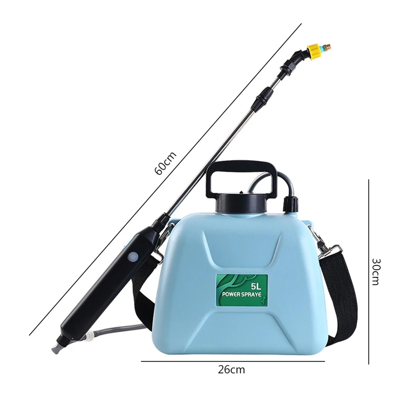 Elektryczny opryskiwacz ogrodowy, Elektryczny opryskiwacz 5L, ładowana przez USB automatyczna butelka z rozpylaczem do roślin(Green)