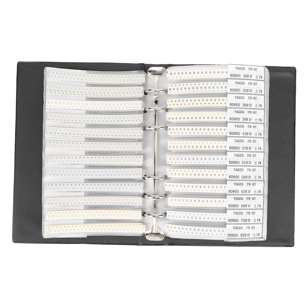 0805 Serie 170 tipi resistori componenti elettronici kit di assortimento campione libro nero per gli appassionati di professionisti elettronici