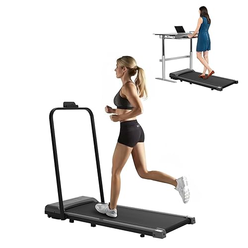 Trintion Folding Treadmill for Home, 2.5hp Walking Pad, Under Desk Treadmill for Workout with 1-10km/H, For Home/Office Fitness Exercise, 260 Lbs Maximum Weight - Grey