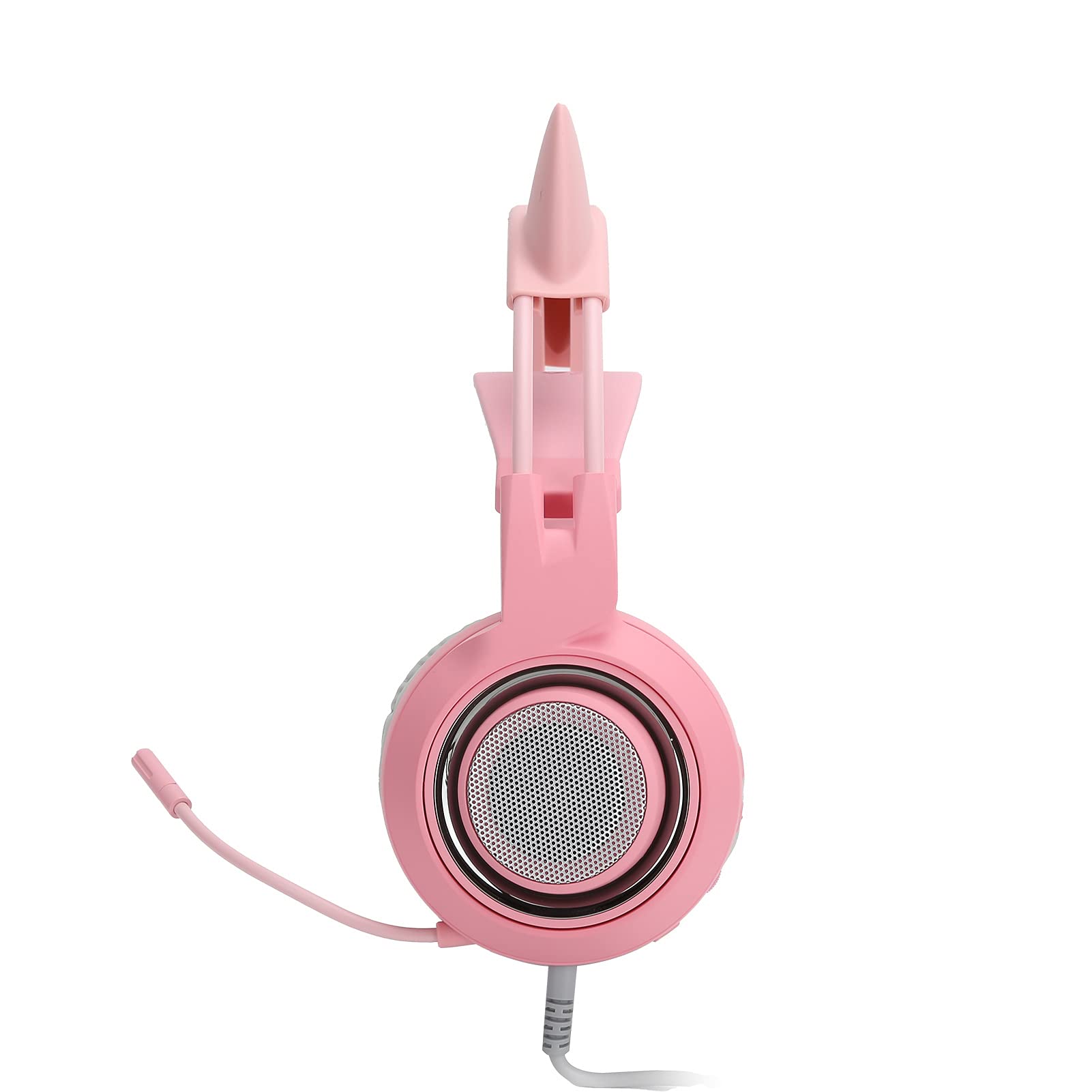 Wakects Słuchawki Gamingowe USB z Mikrofonem, 7.1 Kanał Różowe LED (PINK)