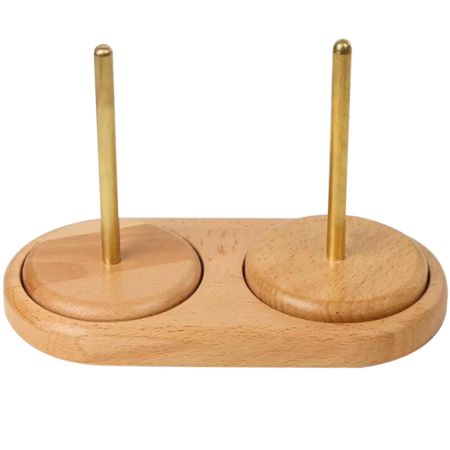 Pesoncarl Double Yarn Ball Storage, Yarn Holder, Wooden Yarn Spinner Rotatable Wool Winder 9.5X6.5 Inch Yarn Winder For Crocheting, Detachable Knitting Accessories Shaft