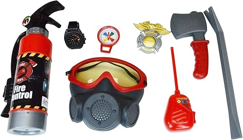 Miniatura 2 de Disfraz de bombero para niños, juego de rol, accesorios de bombero, juguetes con extintor, casco