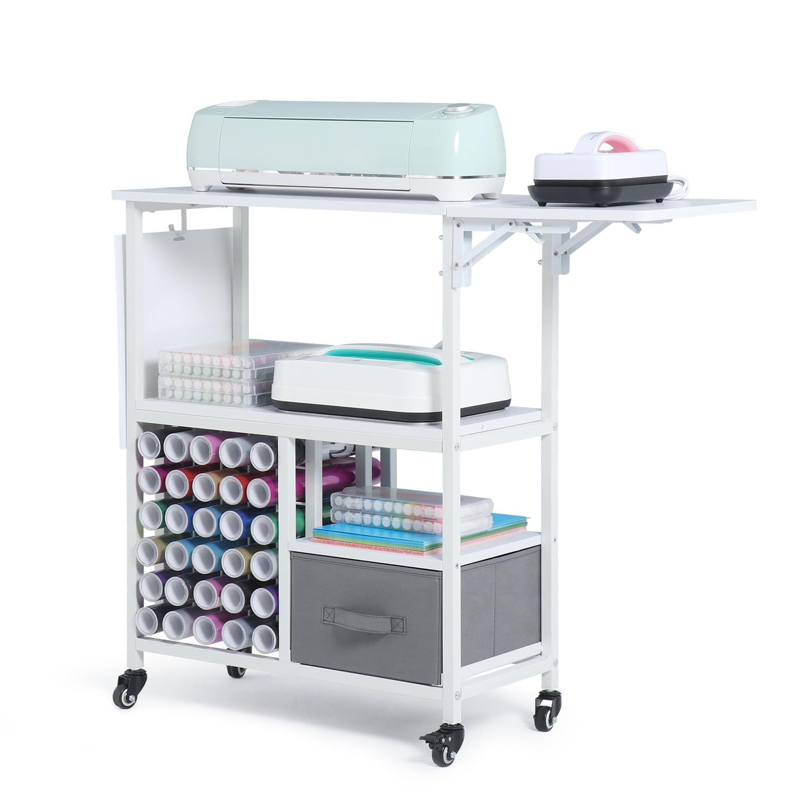 Kokorona Carrito de organización y almacenamiento, color blanco