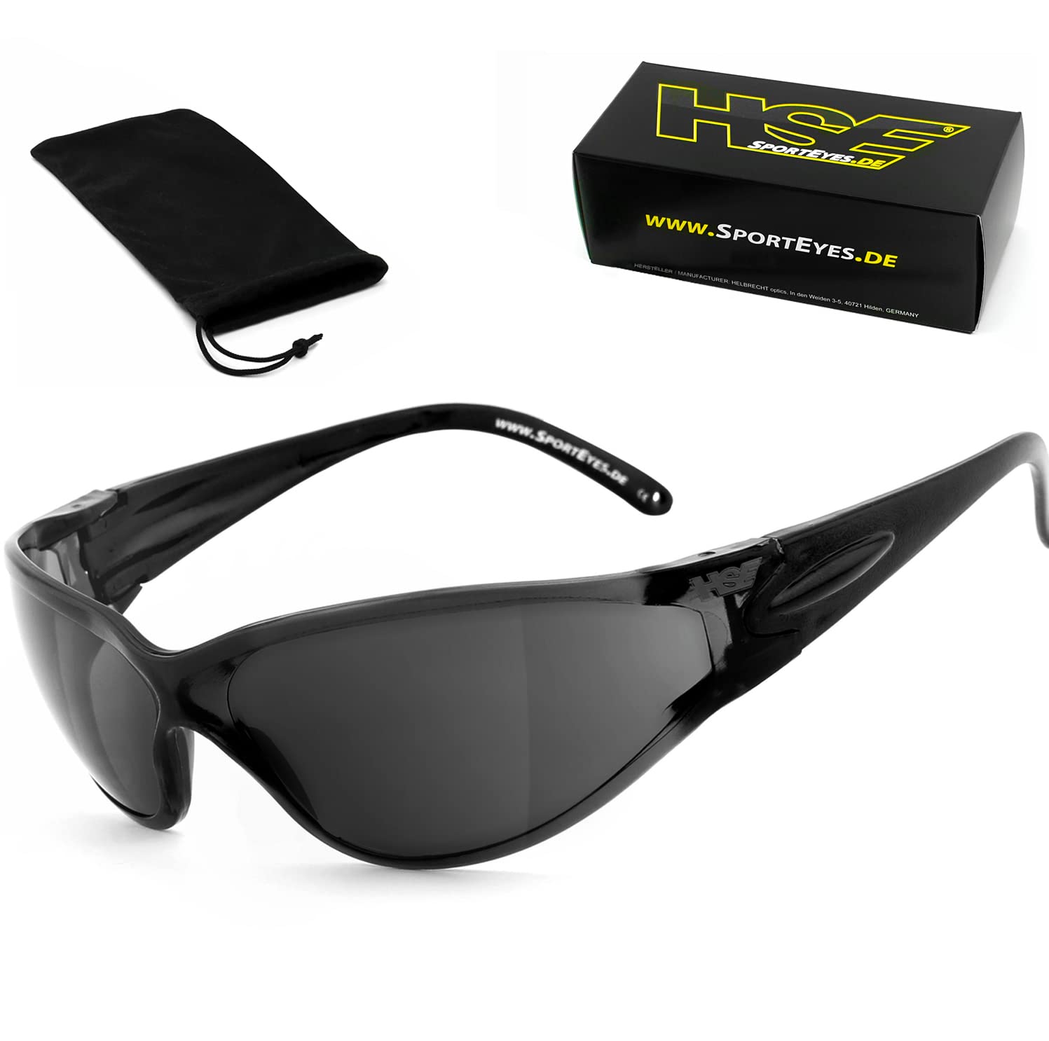 HSE SportEyes® | Anti-buée, coupe-vent, verre de sécurité HLT® en plastique conforme à la norme DIN EN 166 | Lunettes de sport