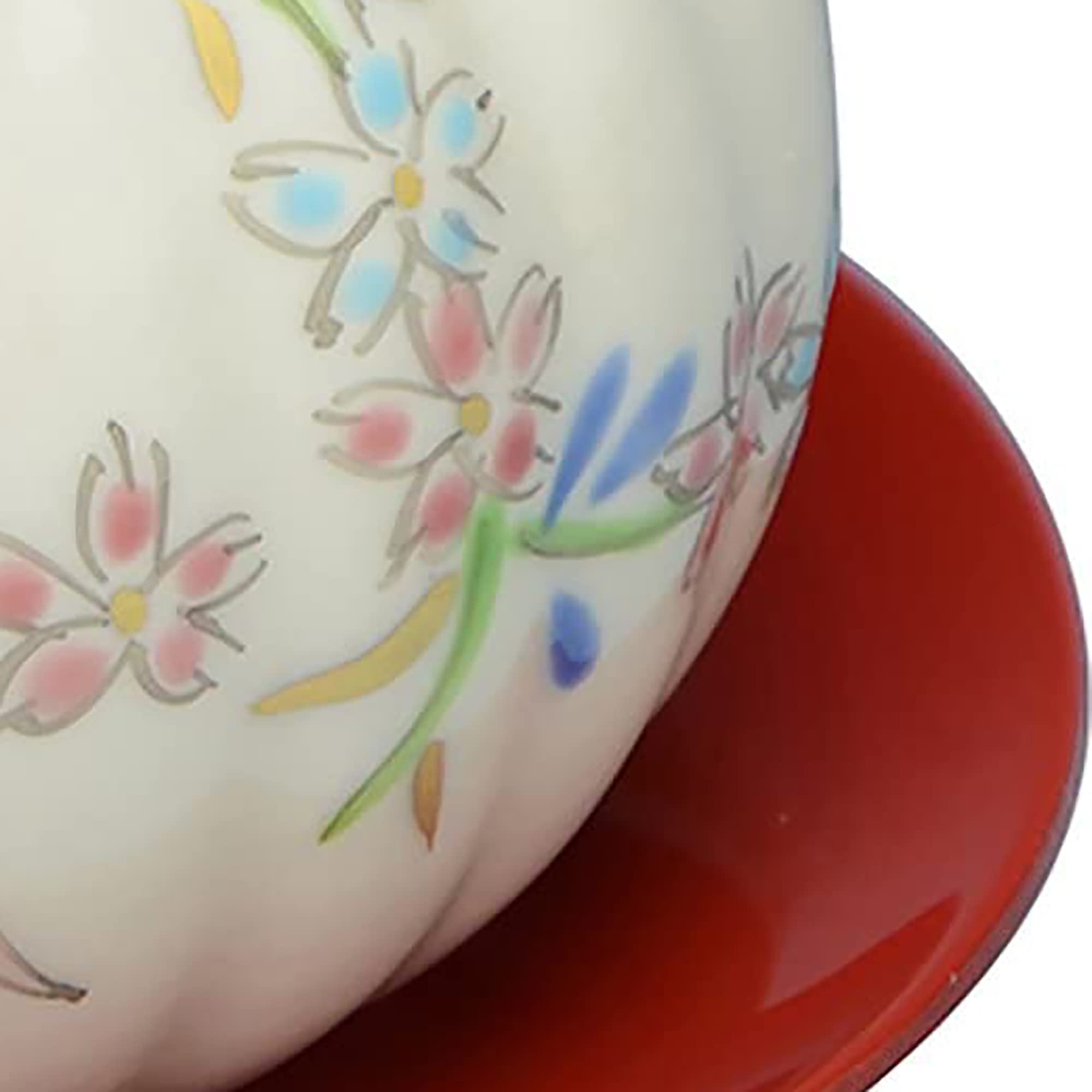 Amazon｜京焼 清水焼 紫泉窯 汁注 朱台付 (化粧箱入) 花丸花鳥 sbi052