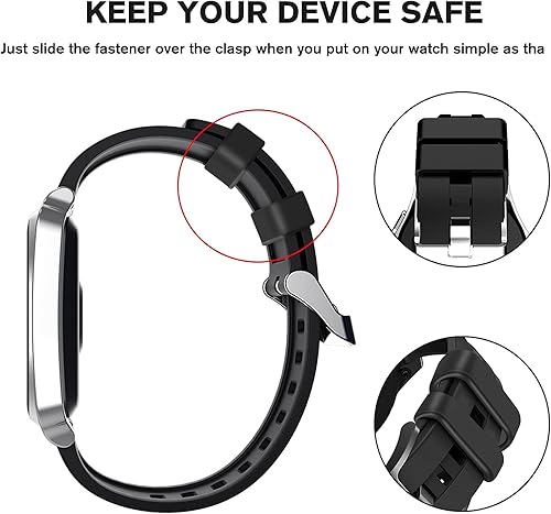 Miniatura 3 de Correa de reloj, anillos de silicona para reloj, 10 correas de repuesto negras para reloj, piezas de anillos de sujeción de sujeción de correa de