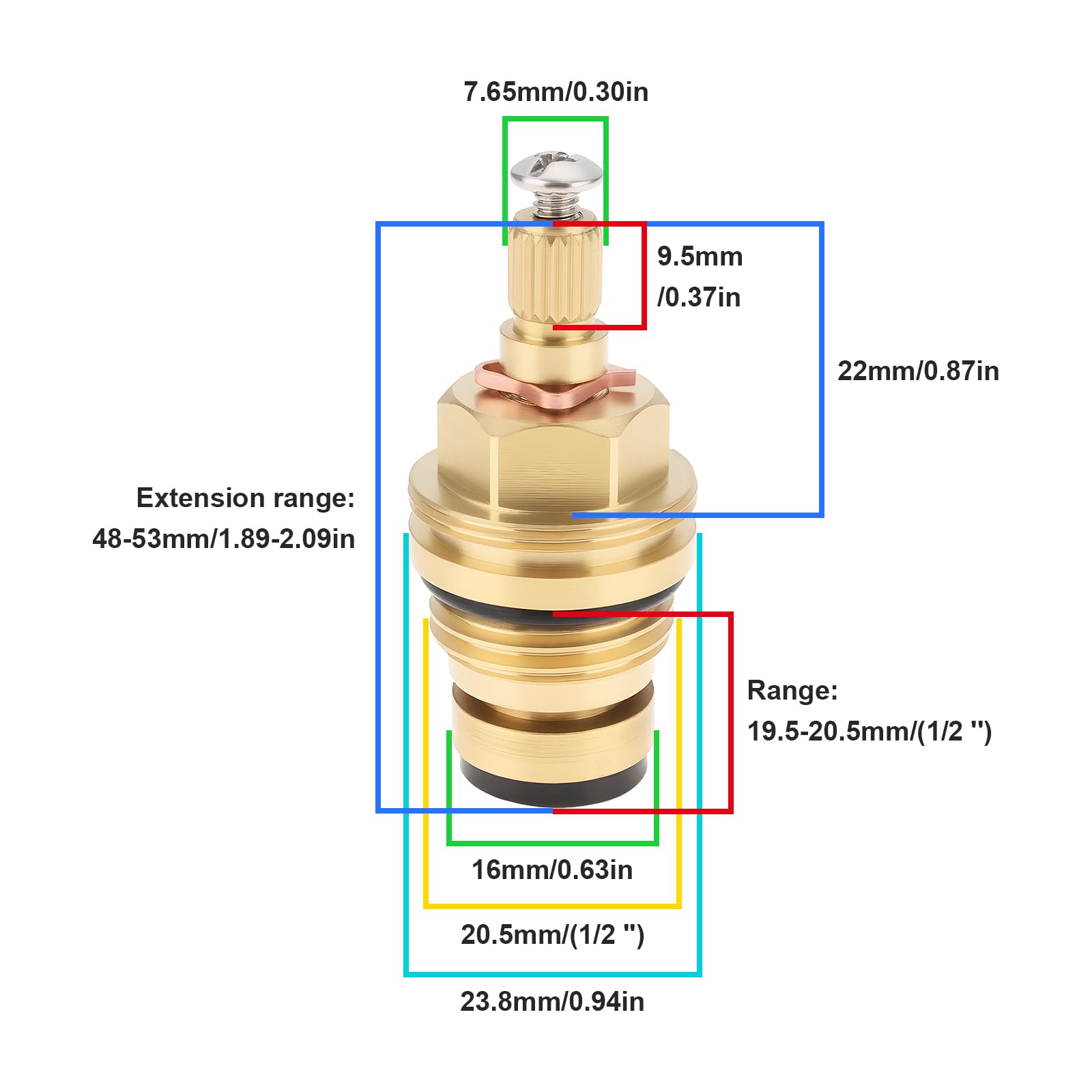 EMSea 1/2" Tap Cartridge Valve for Basin VS5412-BZ24 Brass Replacement Valve Core Compatible with Bristan Club - Image 4