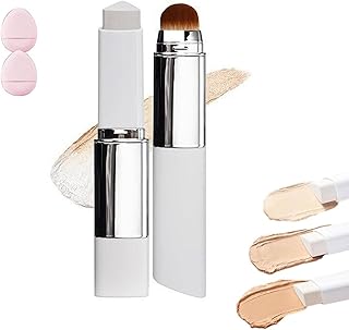Color Changing Foundation Stick - 2-In-1 Dual Head Cover Cream,With Detachable Brush,Waterproof Korean White Foundation Sticks,For All Skin Types (Natural, SIZE)