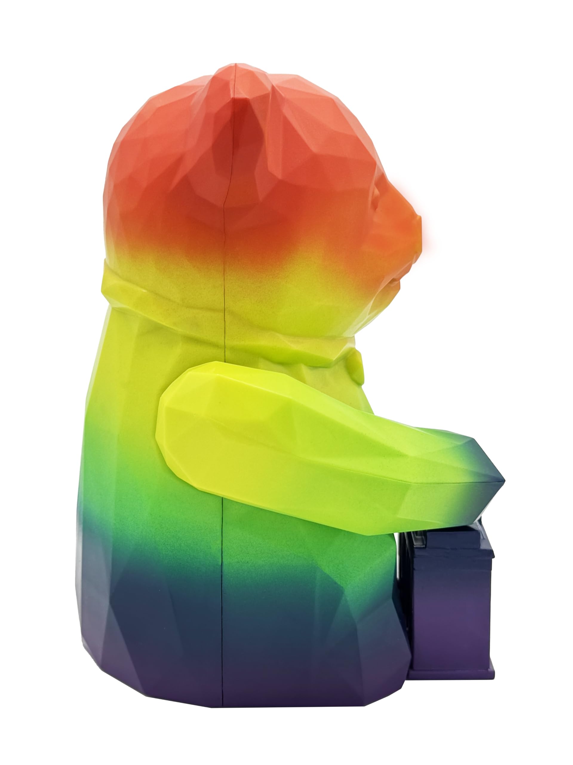 Maneki Kuma Serie III – Original Woneki Winkebär Rainbowlin – Limitierte Sammleredition, Glücksbringer Bär, bunt, Berlin Design, 12,5x15x11 cm