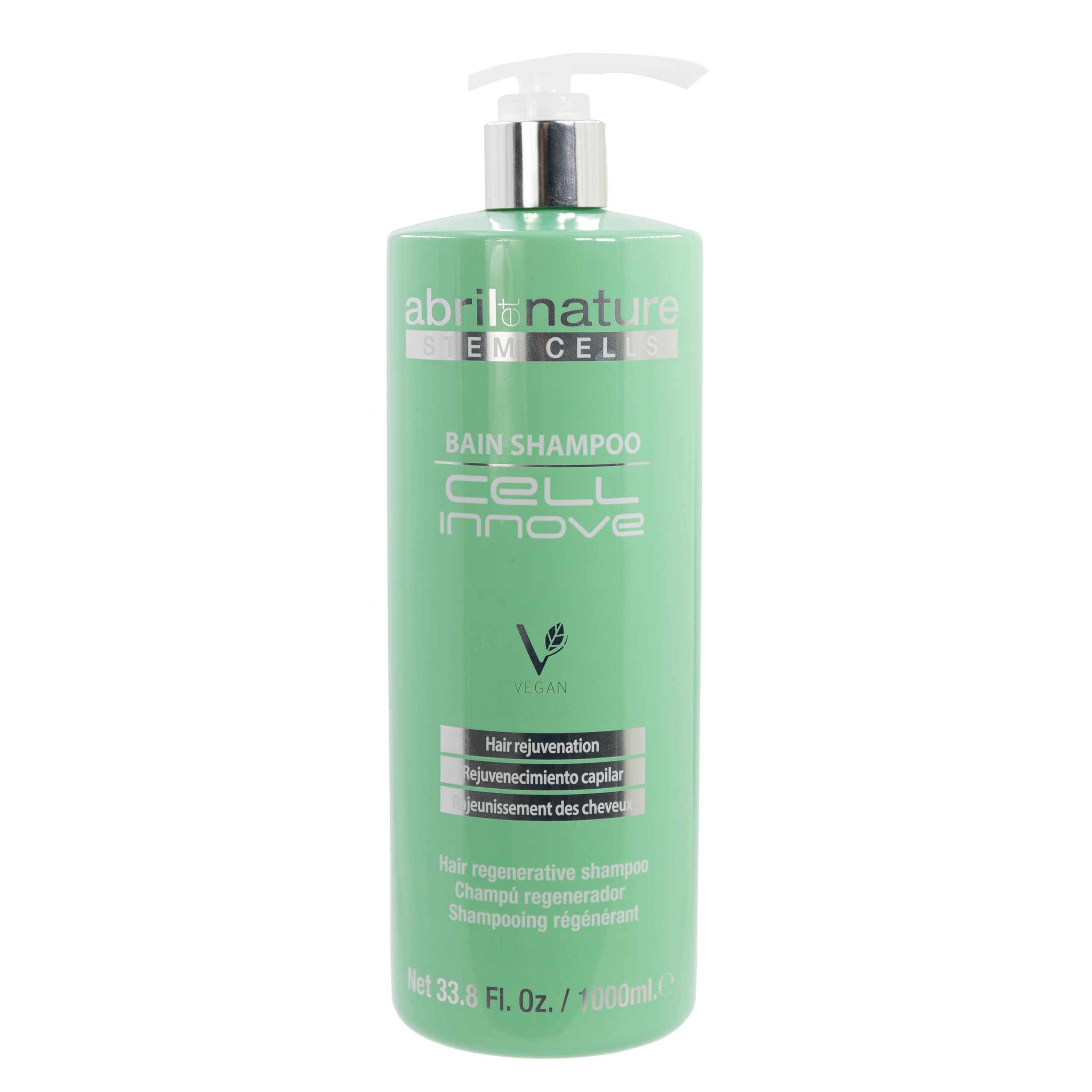 abril et nature - Cell Innove - Shampoo Capillare Professionale - Aspetto Giovane, Sano e Lucente - Trattamento con Cellule Staminali Vegetali - Rigenera e Ringiovanisce la Fibra Capillare - 1000 ml