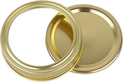 YiZYiF 10 tapas de sellado de acero inoxidable a prueba de fugas, resistentes a la oxidación, tapas sólidas para conservas de boca regular, color