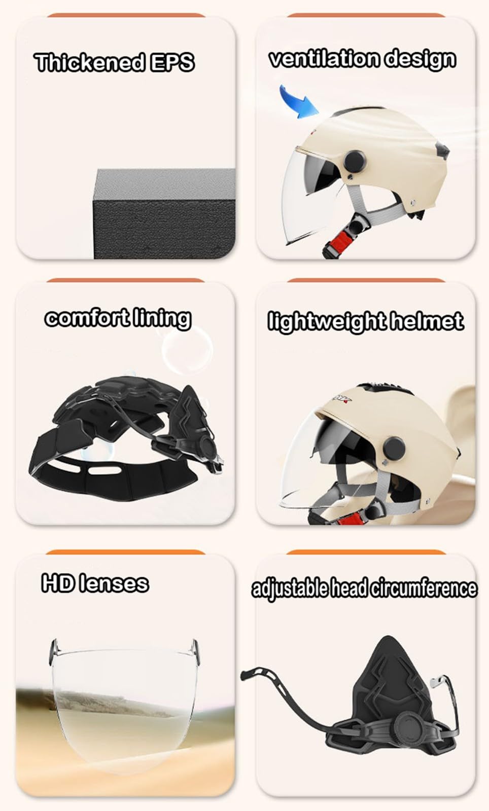 Demi Casque Casque Moto avec Visière Vintage Casque Bol Homologué ECE Casque Mobylette Ouvert Demi Casque Homme Femme Casque Jet pour Cruiser Hélicoptère Scooter