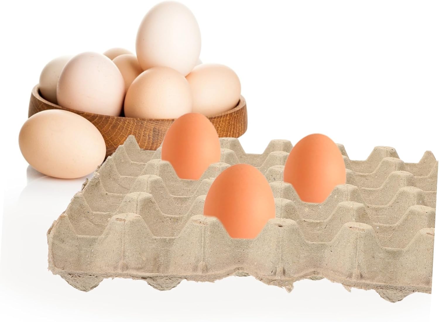 Mobestech 5pcs Pulp Paper Egg Cartons Reusable Egg Tray for Safe Storage for Refrigerators and Organizing and Lightweight Design