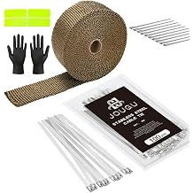 Exhaust Heat Wrap Roll 2" x 33' Titanium and Metal Zip Ties 11.8 inch 100pcs 304