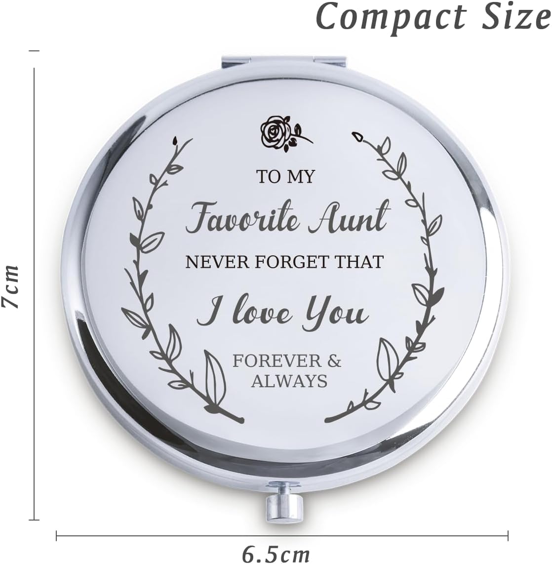 Aunt Gifts from Niece Nephew, Personalized Gift for Aunt, Custom Auntie Compact Mirror, Mothers Day Basket Stuffers image 3