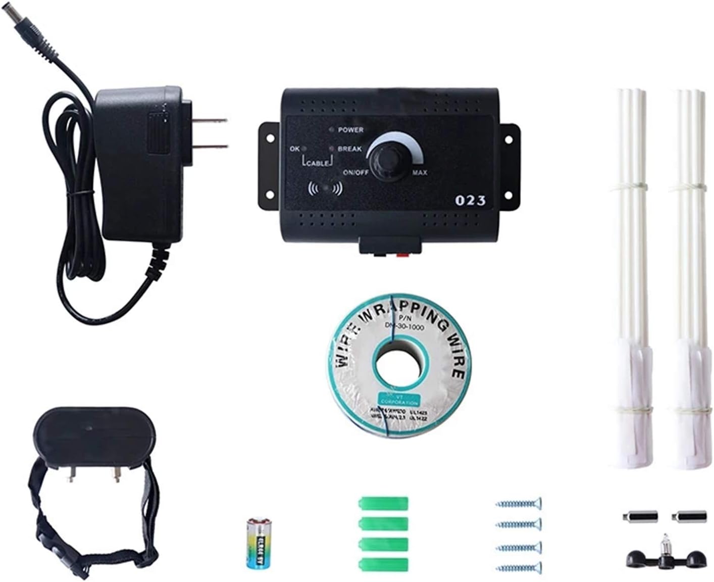 Electric Pet Fence, Pet Electric Containment System, Safe Effective Beep & Shock Dog Fence, Waterproof Collar Receiver, Area-up to 5000 Square Meters (Over 1.2 Acres),for2dogs
