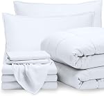 Bare Home Bed-in-A-Bag 5 Piece Comforter & Sheet Set - Twin XL - Down Alternative - Ultra-Soft 1800 Premium - Hypoallergenic - Breathable Bedding Set (Twin XL, Grey/Light Grey)