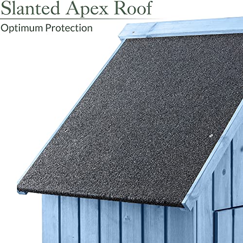 CHRISTOW Small Garden Shed, Tall Slim Wooden Outdoor Storage Shed, Compact Utility Sentry Unit, Slope Roof, Lockable Door, Shelves, Roof Hatch, 6ft - Image 4