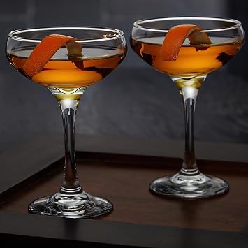 HomeWetBar Casablanca Cocktail Coupe Glasses, Set of 2