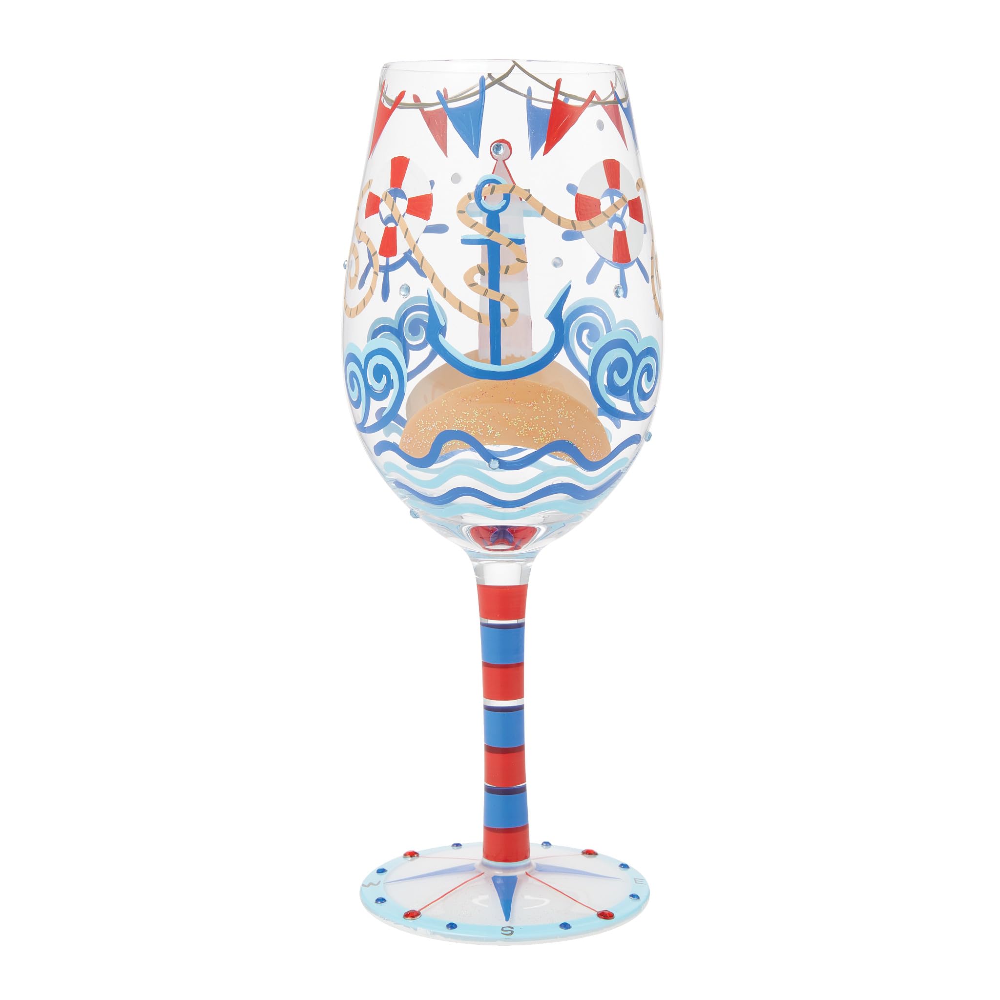 Verre à vin Lolita multicolore peint à la main, le cadeau idéal pour passionnés