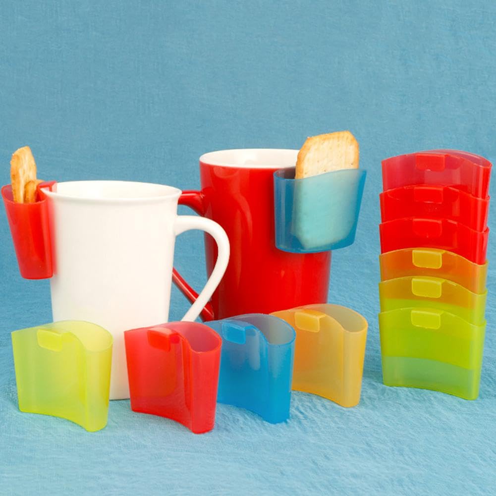 Porta Biscotti Da Agganciare Alla Tazza – Supporto Laterale In Plastica Riutilizzabile, Per Snack, Caramelle, Bustine Di Tè