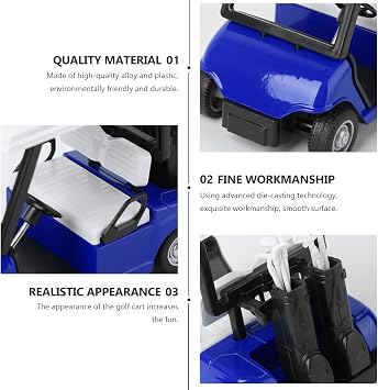IMIKEYA Golf Cart: Die Cast Metal Model Golf Cart Mini 1:20 Scale Golfcart Diecast Model Golfcart Vehicle Pullback Action Golf