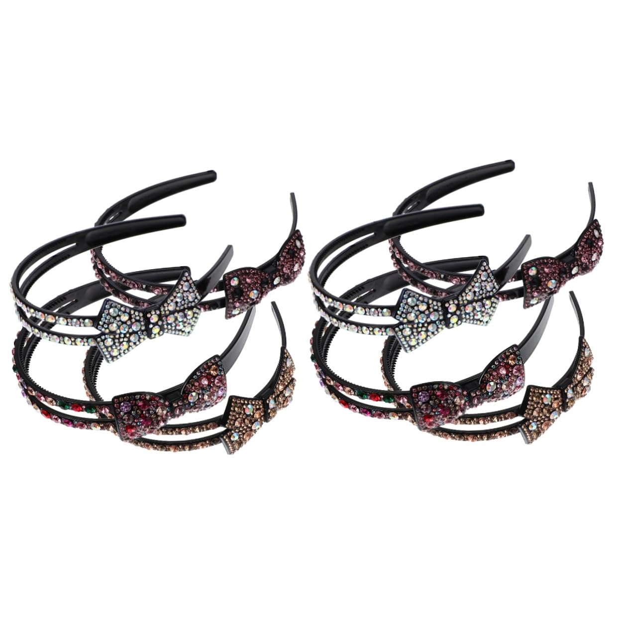 POPETPOP 8pezzi Fasce Per Eleganti Con Fiocco e Strass Accessori Moda Per Donne e Ragazze Per Feste e Uso Quotidiano