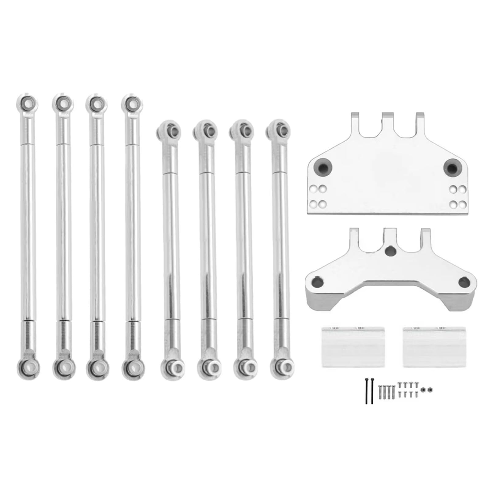 RC Parts Compatible with MN128 MN86 MN86S MN86K 1/12 RC Car Parts Accessories Metal Link Rod and Servo Mount Pull Rod Mount for Seat Bracket(Silver)