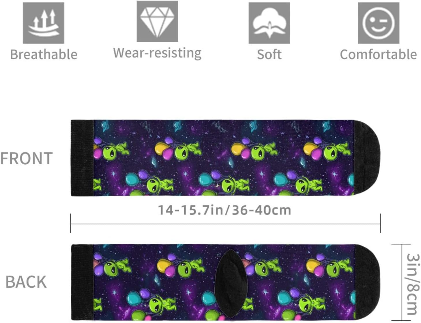 Funny Novelty Socks Casual Athletic Crazy Crew Socks For Women Men - Image 6