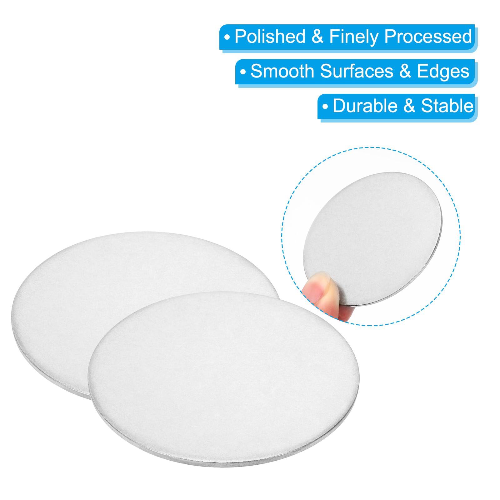 PATIKIL 70mm Stalen Schijf, 2Pcs Metalen Stempelen Blanks Tags Cirkel