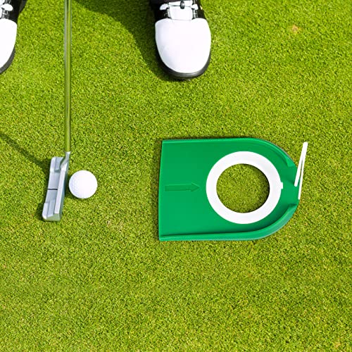 Hooqict 2 Pack Golf Putting Cup with Flag Indoor Practice Training Aids Plastic Golf Putting Hole Putter Regulation Cup for Kids Men Women Indoor Outdoor Home Office Backyard Yard Golfing - Image 5