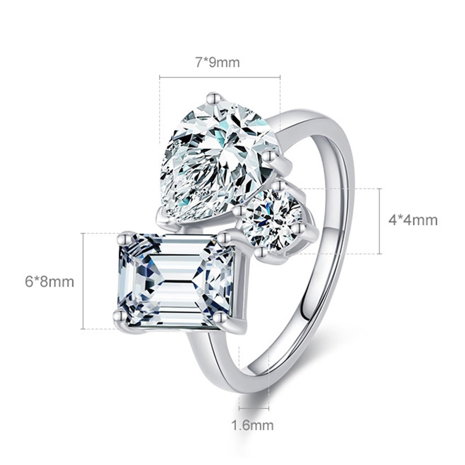 KnSam Anillo de oro real de 9 K/14 K, oro blanco, moissanita, anillos para parejas, Au375/585, oro blanco, clásico, talla 47-62