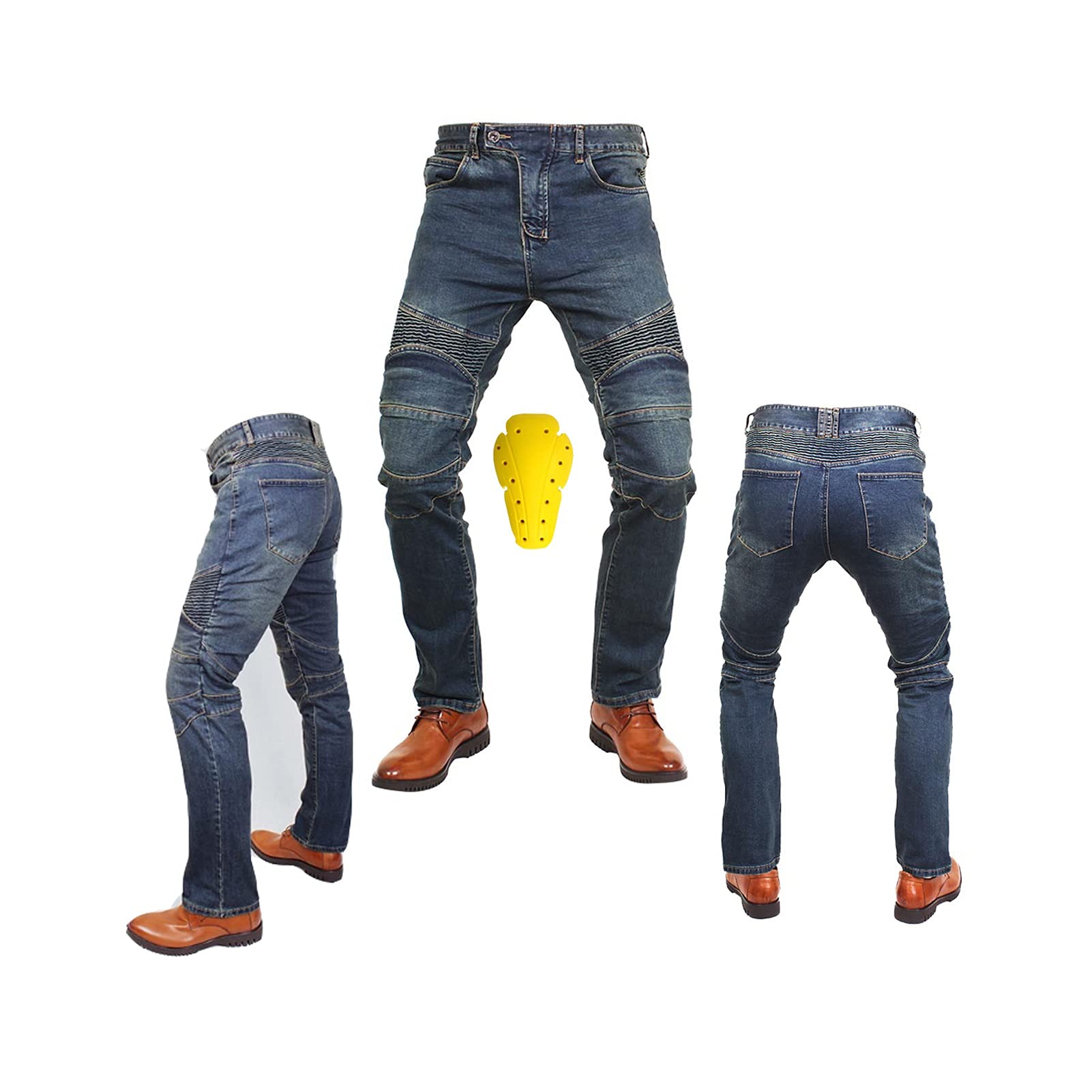 Wodoodporne dżinsy do jazdy na motocyklu, 4 zdejmowane spodnie rowerowe dla mężczyzn i kobiet (S-4XL, 2 kolory)