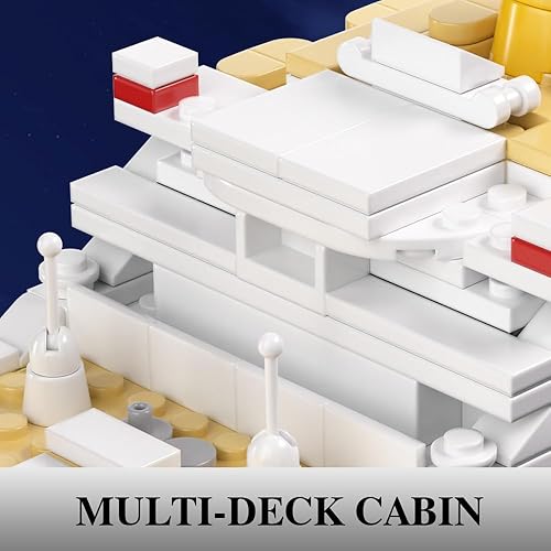 Miniatura 8 de Titanic Boat - Juego de bloques de construcción modelo de barco, 1465 piezas, modelo de crucero, juguetes educativos del Titanic para mayores de 8