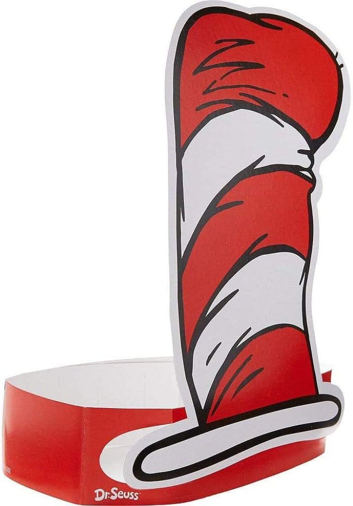 amscan Dr. Seuss Party Hats | 8" x 7.9" | Red and White| 36 Pcs : Toys & Games
