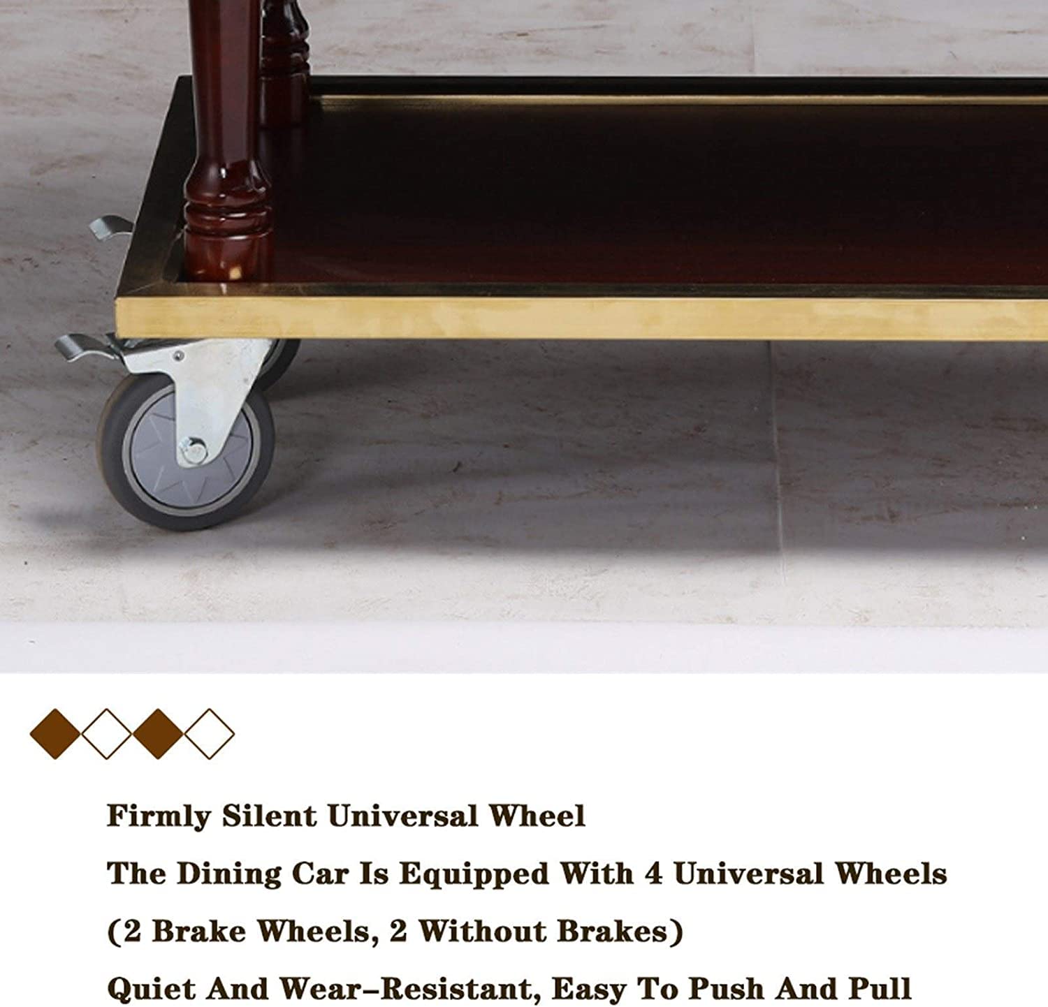 Elegante carrito de servicio de bar para el hogar y el negocio, carrito multifuncional Troly Egant k para restaurantes, sala de estar y pantalla lateral fácil de montar