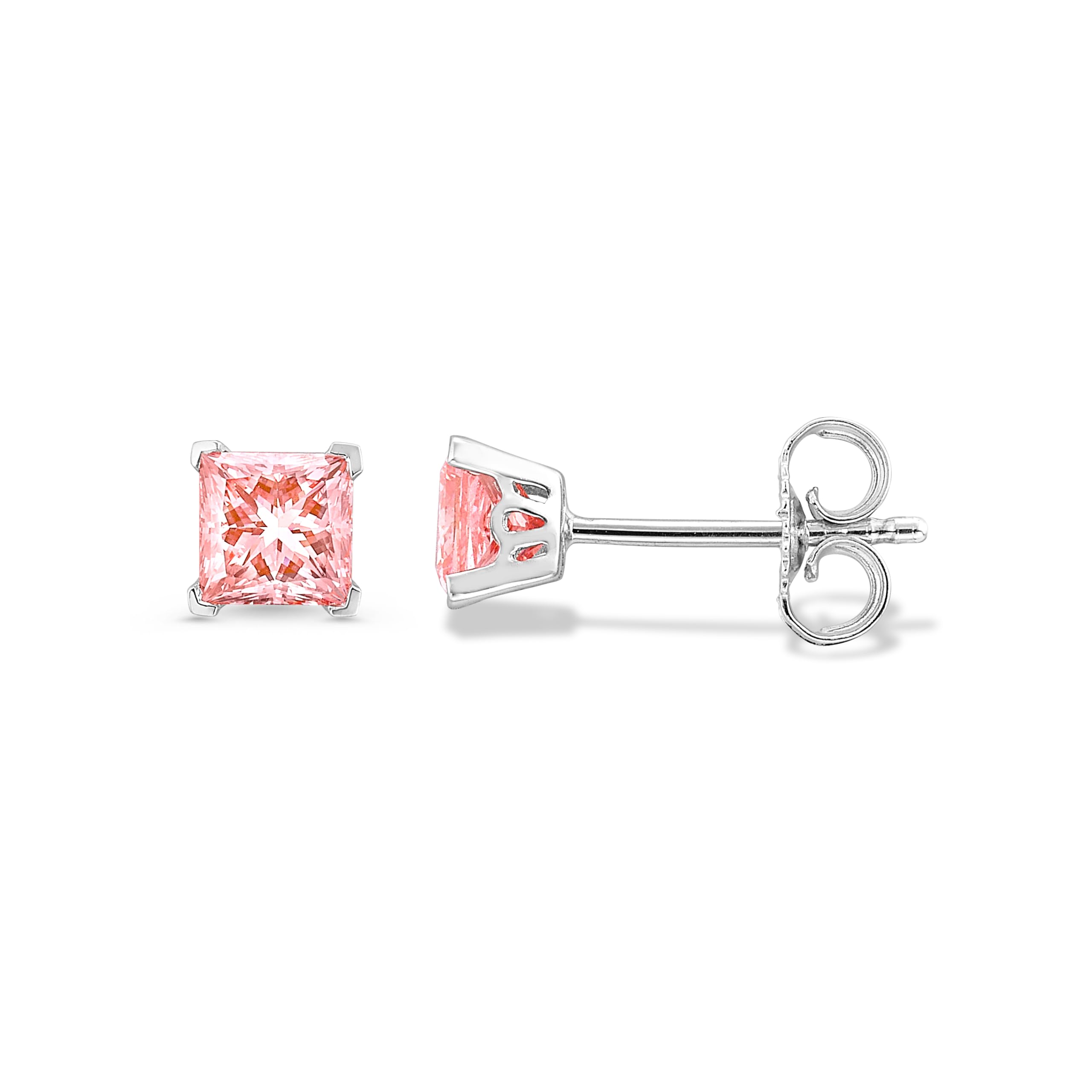IGI Certified Princess Cut Lab Grown Diamond Studs