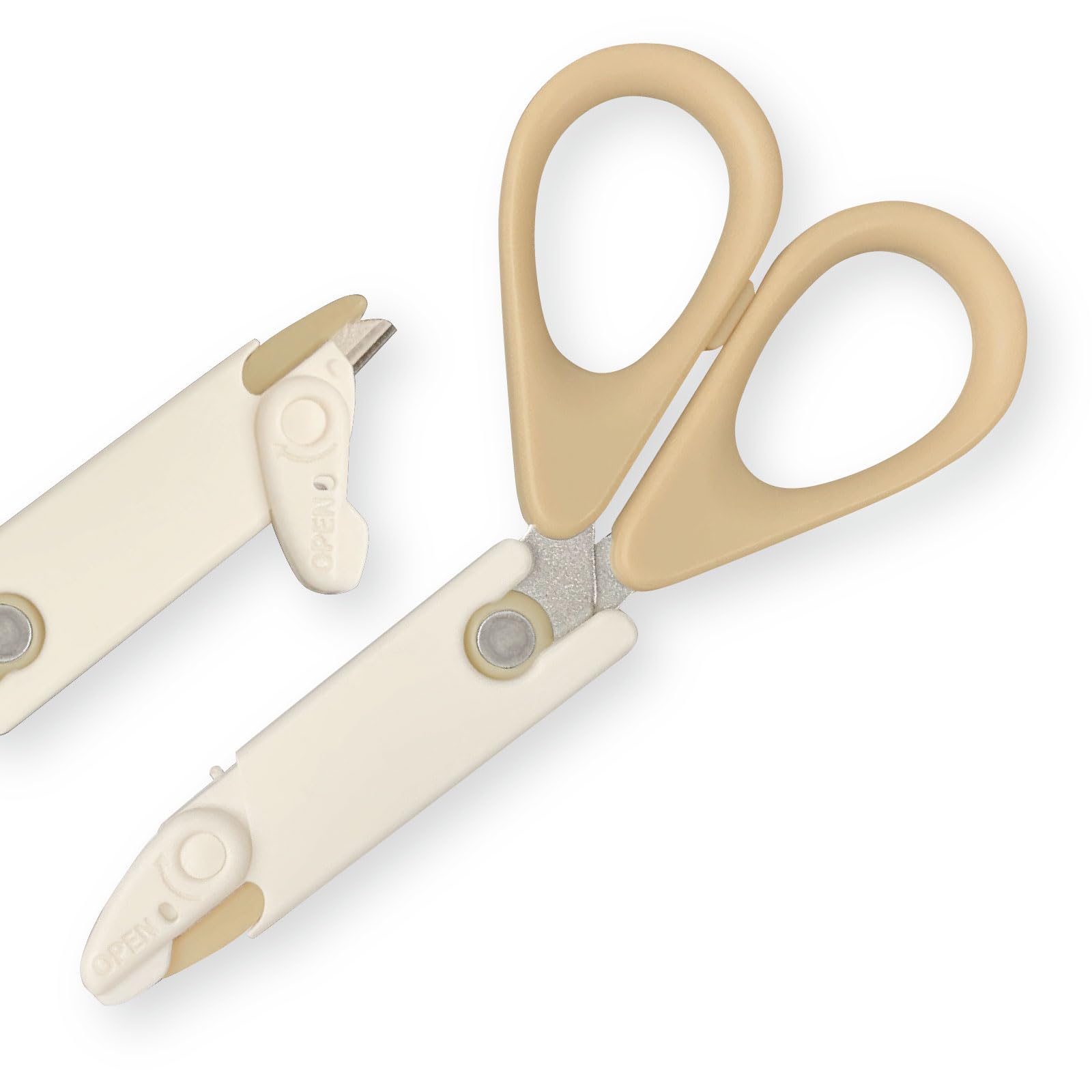 Amazon.co.jp: V.ROAD 中身を守る 開梱カッターはさみ カフェオレ（開