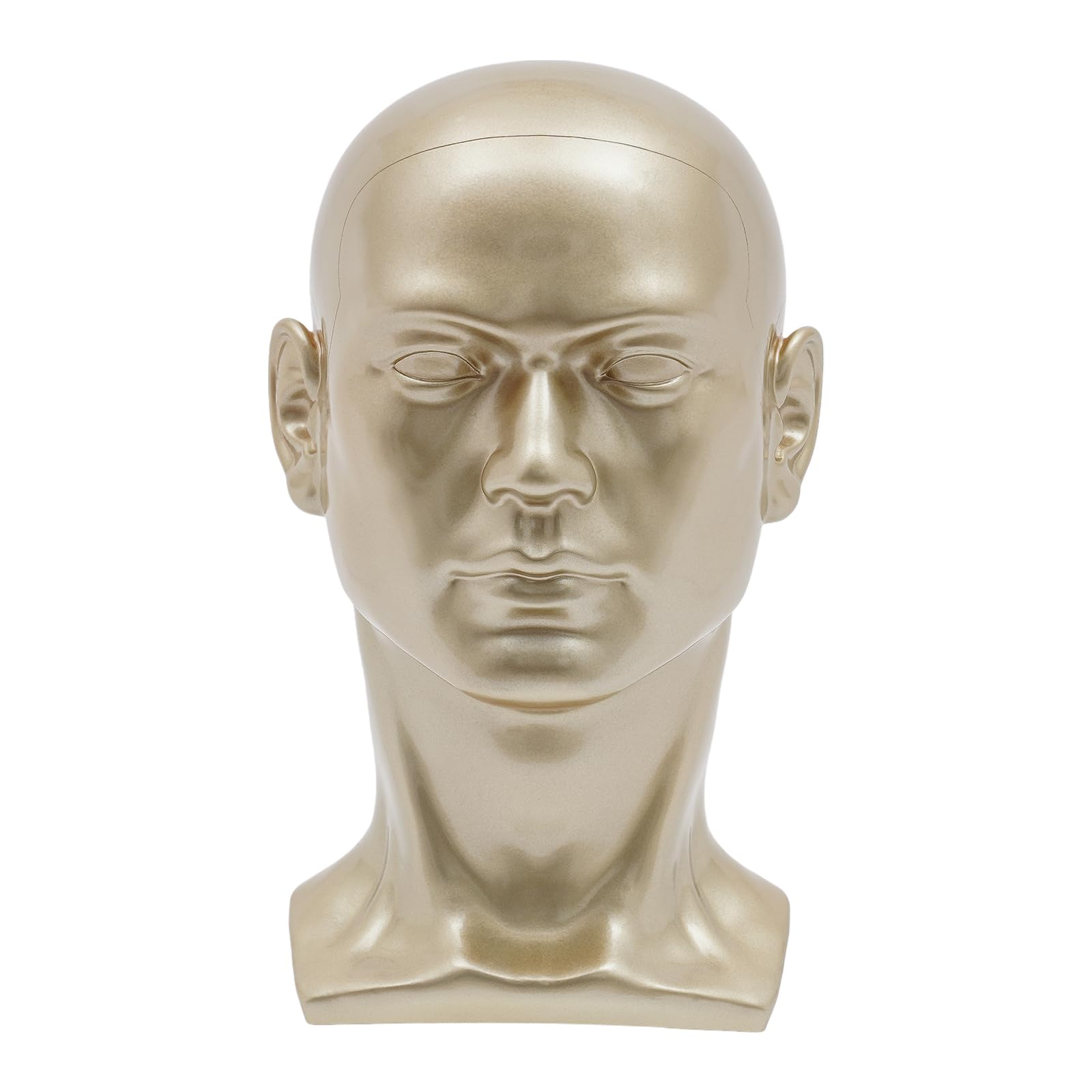 Testa manichino in PVC, testa manichino, testa vetrina, per parrucche, cuffie, cappelli e gioielli (oro champagne)