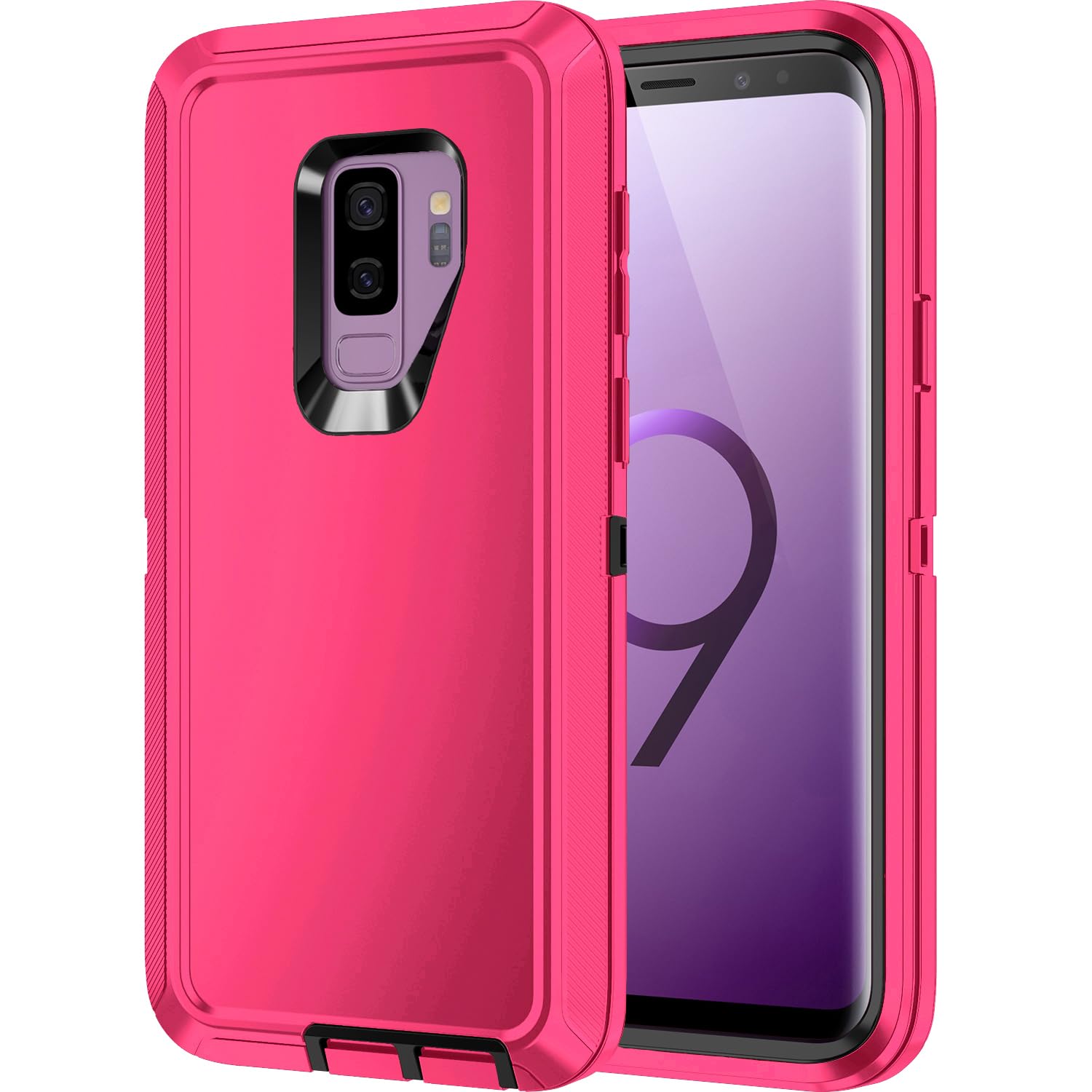 Mieziba for Galaxy S9 Plus Case,Shockproof Dropproof Dustproof 3-Layer Full Body Protection Rugged Heavy Duty High Impact Hard Cover Case for Galaxy