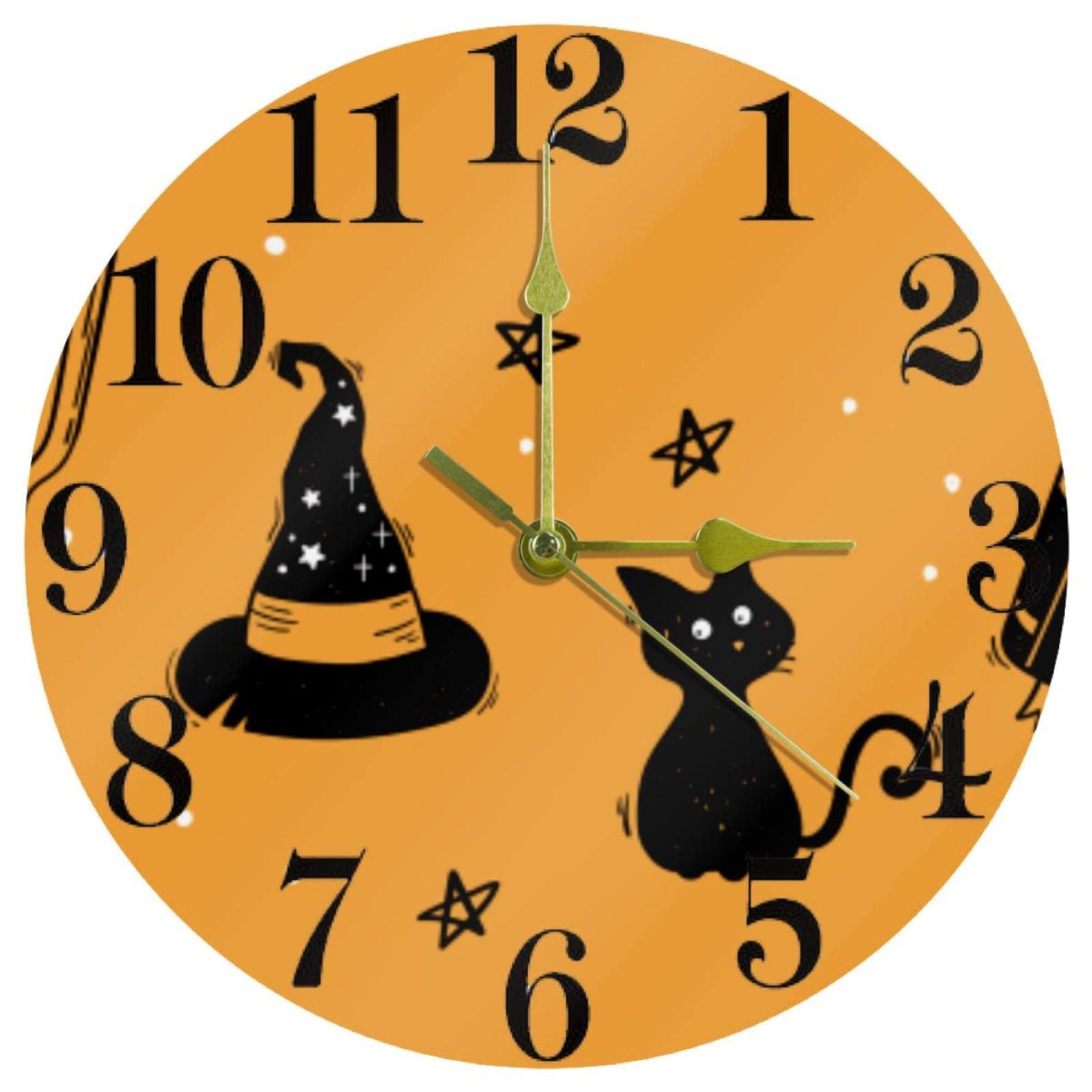 Horloge murale pour Halloween fonctionnant avec piles pour maison et école