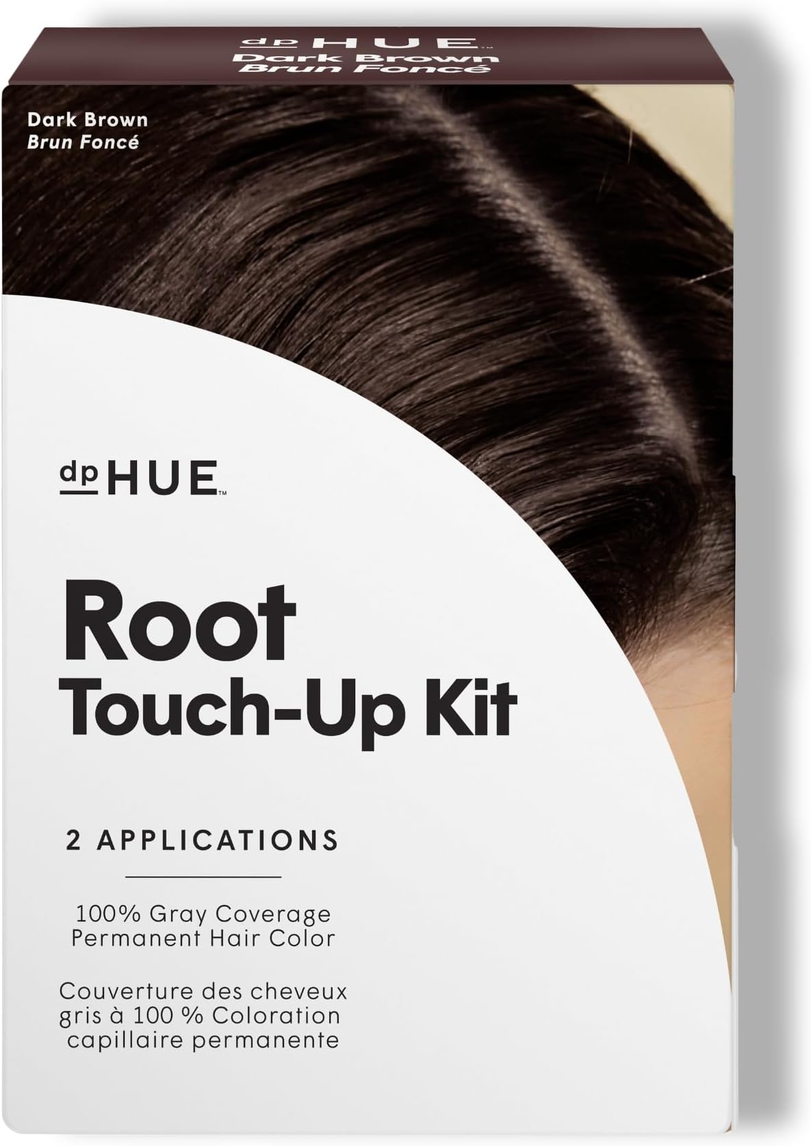 Root Touch-Up Kit, Dark Brown - Permanent Hair Color for Gray Coverage - Includes Two Applications - Paraben, SLS & SLES Sulfate Free - Leaping Bunny Certified